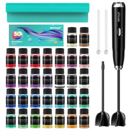 ISTOYO Mica Powder for Epoxy Resin, 30 Color Cosmetic Grade Mica Powder, Pigment Powder, Resin Supplies for Lip Gloss, Resin Molds, Soap Making Supplies, Nail Polish, Resin Kit, Bath Bomb