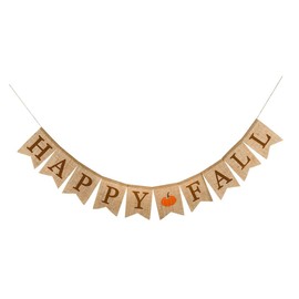 STOBAZA Autumn Decor Happy Fall Banner Artificial Pumpkins Flag Harvest Bunting Thanksgiving Home Decor Random Color