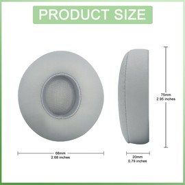 Replacement Earpads for Beats Solo2&3 Headphones,Compatibel Beats Solo2&3 Replacement Ear Pads,Upgraded Ear Covers with Soft Protein Leather,Optimized Noise Isolation Memory Foam (Grey)