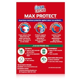 Colour Catcher Max Protect Laundry Sheets, Helps Prevent Colour Run and Protects Brightness - 60 Sheets