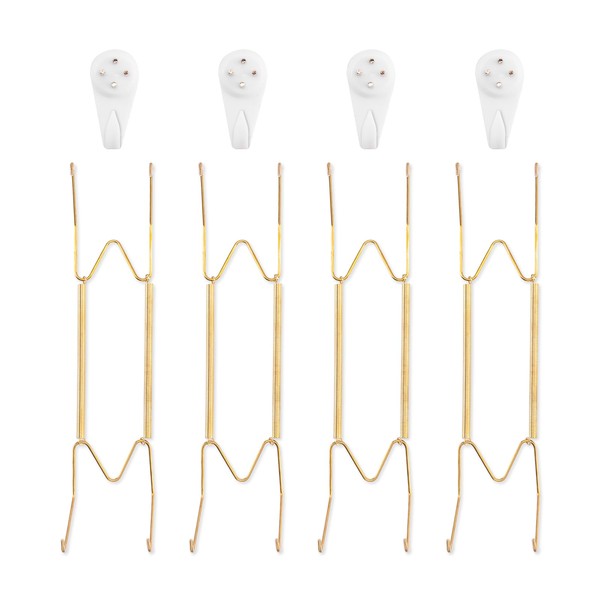 Plate Hangers for Wall for 10-14 inch, 4 Pack, Gold