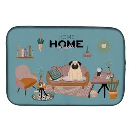 Caroline's Treasures CK7853DDM Fawn Pug Sweet Home Dish Drying Mat Absorbent Dish Drying Mat Pad for Kitchen Counter Dish Drainer Mat for Countertop, 14 x 21", Multicolor