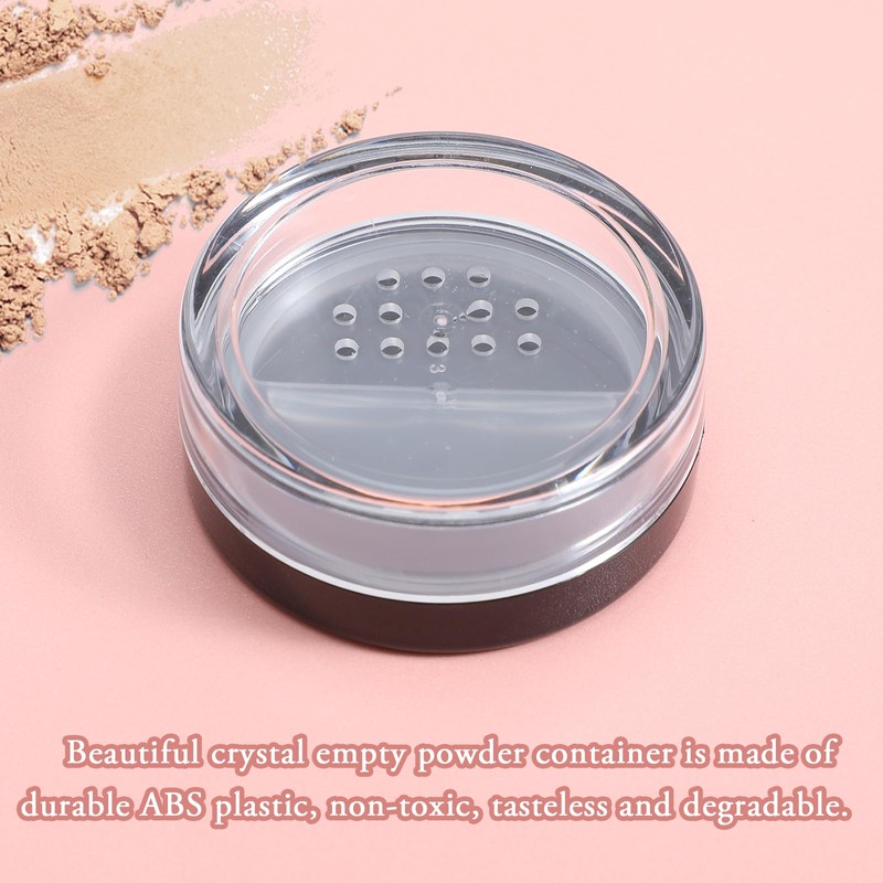 2pcs 10ml/0.34oz Plastic Empty Travel Small Loose Powder Compact Refillable