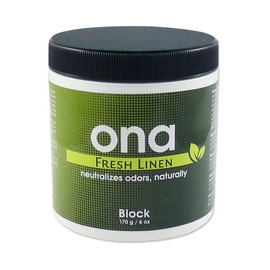 ONA Block Fresh Linen Fragrance - Natural Odour Eliminator, Neutralise Odours Safely, Naturally and Permanently - 170g