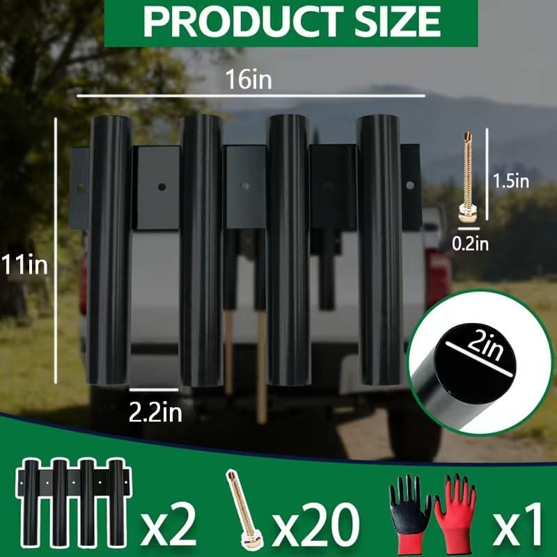 8-Tool Shovel Holder for Truck, Heavy Duty Metal Rack for