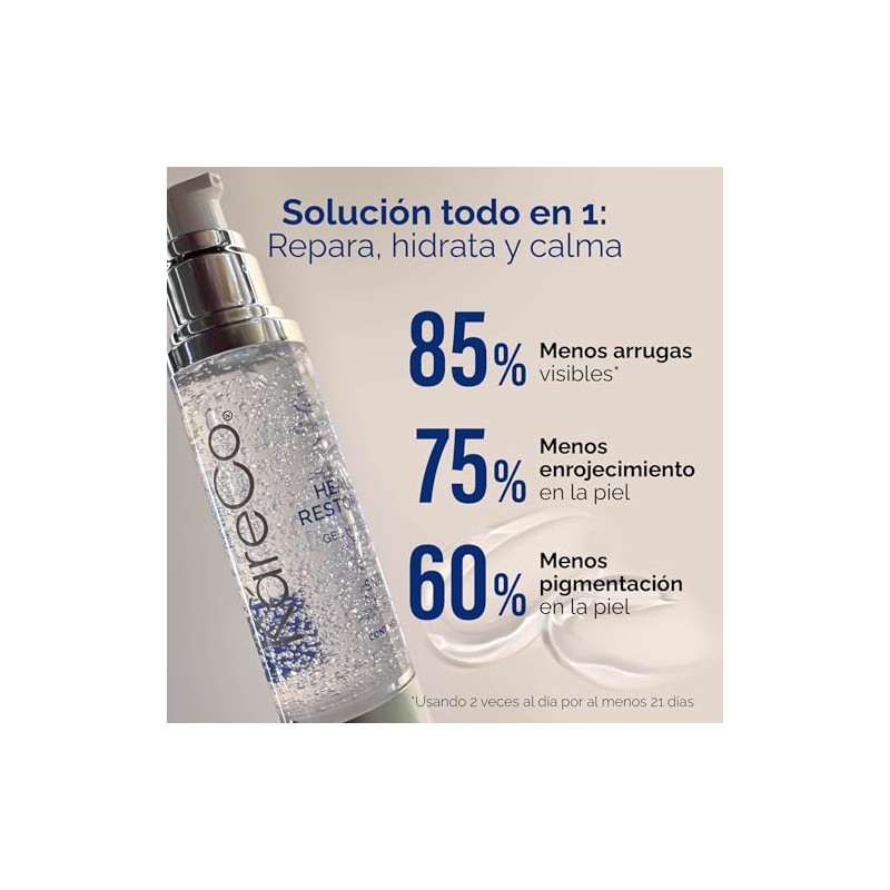 KARECO Healgel Restorative. Gel hidratante facial dermatológico con Niacinamida +