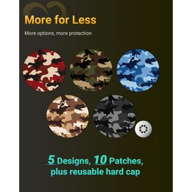 Libre 3 & Plus Protective Sensor Covers Waterproof, 10-Pack Amolyfe Adhesive Patches for Freestyle Libre 3 & Plus, Bump-Proof with Hard Cap, Breathable Medical 14-Day CGM Protection (Pink Camo)