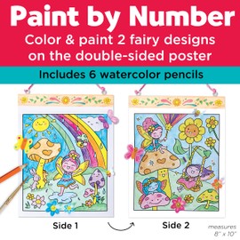 Faber-Castell Paint by Number Fairy Friends Pets - Kids Watercolor Fairies Toys for Ages 6-8+