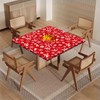 Christmas Square Fitted Floral Tablecloths, Christmas Bells Elastic Edge Home
