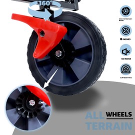 ESPIDOO 150L Collapsible Wagon Cart: Heavy Duty Foldable Utility Wagon with 360° Wheels for Outdoor, Shopping & Beach - 360lbs Capacity Alloy Steel Frame & Removable 600D Oxford Fabric for Adults