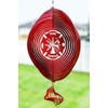 SWEN Products Fire Rescue Circle Swirly Metal Wind Spinner