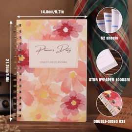 MGGAO Undated Monthly Budget Planner Book, Finance Planner, A5 Expense Tracker Spiral Notebook, to Manage Your Money Effectively, 100gsm Paper