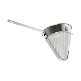 TrueCraftware- 3 qt. Reinforced Bouillon Strainer Stainless Steel 10" Fine Mesh- Cone Shaped Strainer Food Strainer Juice Strainer Kitchen Tools Food Colander For Straining Seeds Beans Sauces & More