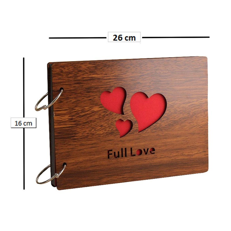 Sehaz Artworks 'FullLove' Wood Pasted Photo Album (22 cm x