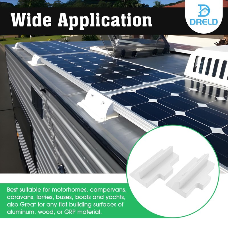 DRELD 2Pcs Side Mounting Bracket Solar Panel - Rectangle Solar