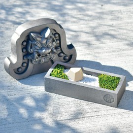 Seishin Pottery GD-1010 All-Year, Home Garden, Easy Cultivation Kit, Sunagoke Moss Cultivation Set (Free Research), Pot Approx. 7.5 x 2.8 inches (19 x 7 cm), Tile Bon Scenery, Father's Day, Mother's