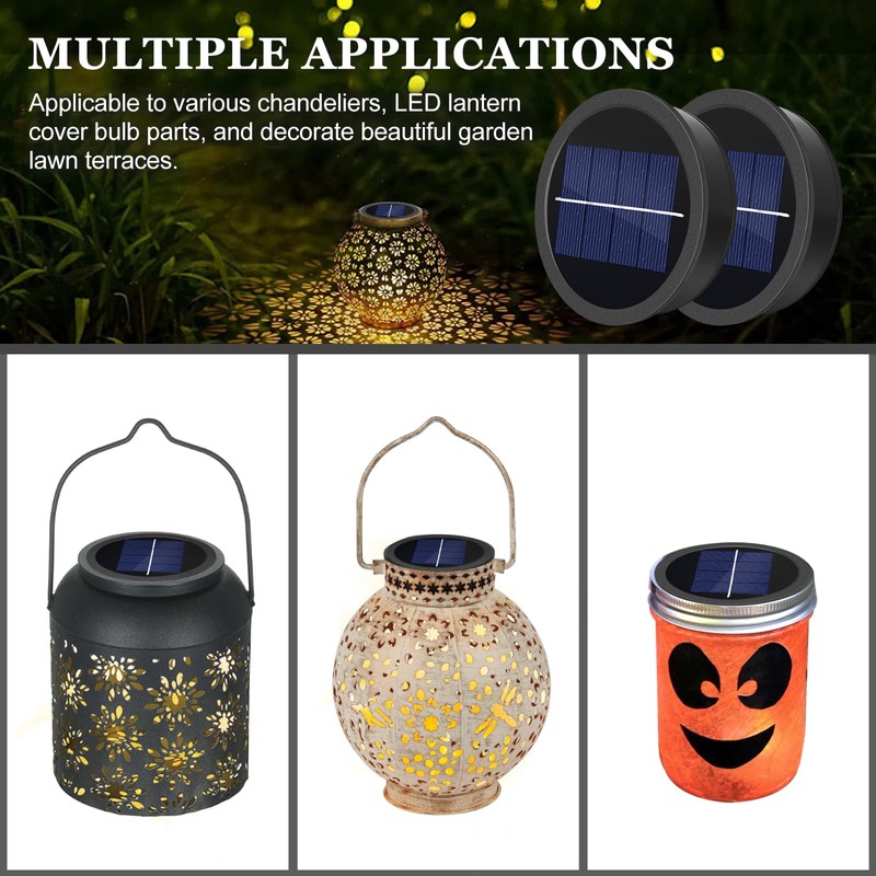 Ddlisu 2-Pack Solar Light Replacement Top, Replacement Solar Light Parts