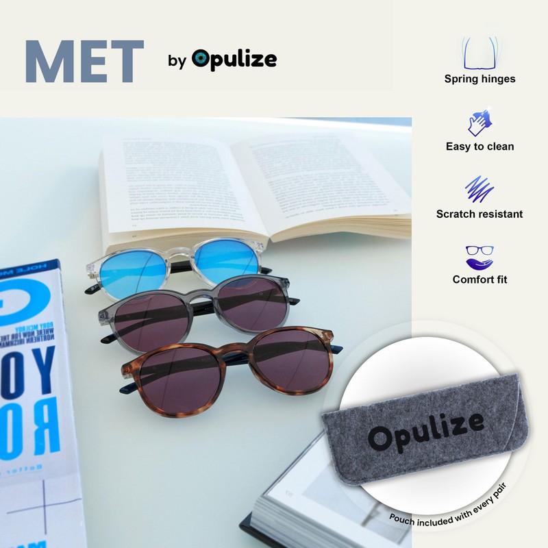 OPULIZE MET Reading SunGlasses for Women Men, Large Frame with