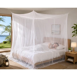 White Outdoor Camping Mosquito Net - Insect Proof, Protective, Portable Bed Canopy for Indoor and Outdoor Use