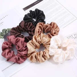 FASELE Hair Elastic, Silk Hair Ties, Stylish, Adults, Hair Clips, Set of 6, Ring Rubber, Hair Accessory, Hair Ornament, Gentle on Hair, Cute, Adult-like, Gift, School Entrance Ceremony, School or Work