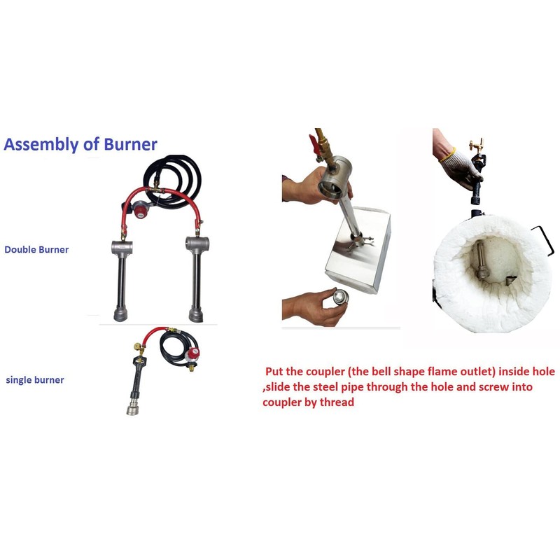 Gas Forge Dual Burners with Regulator Propane Forge Metal Melting