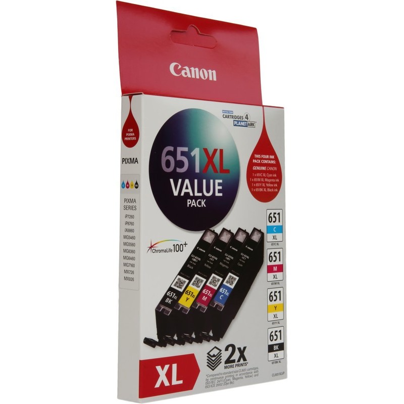 Canon CLI651XLVP Value Pack (1 x CLI651XLC/M/Y/BK)