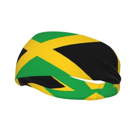 Jamaica Flag Headbands Sports Headband Moisture Wicking Sweatband for Men Women Athletic Hairband for Running Football Tennis Volleyball Yoga Unisex