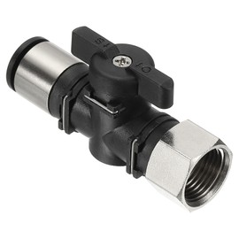 PATIKIL Pneumatic Ball Valve 3/8" OD x 3/8" PT Female Thread, Push to Connect Fittings Ball Valve Air Flow Control Valve Hose Fittings Straight Quick Connect Union for Compressed Hydraulic