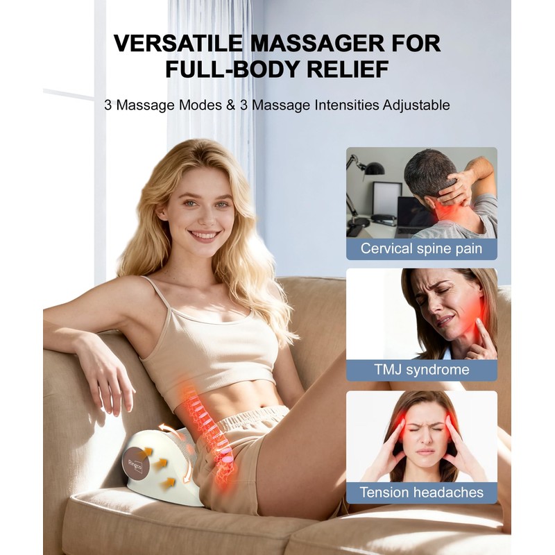 Neck Massager with Heat, Red Light & Vibration Adjustable, Heated