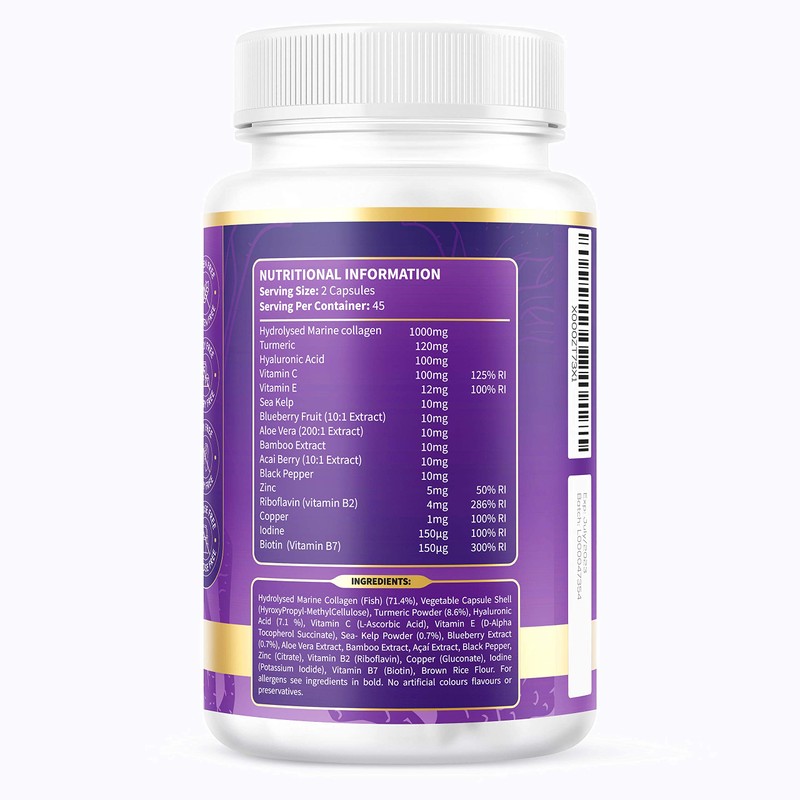 High Strength Marine Collagen Tablets - Skin, Hair, Nails &