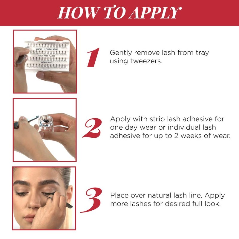 Ardell Triple Individual Lashes - Long Black, Knot-Free Eyelash Extensions,