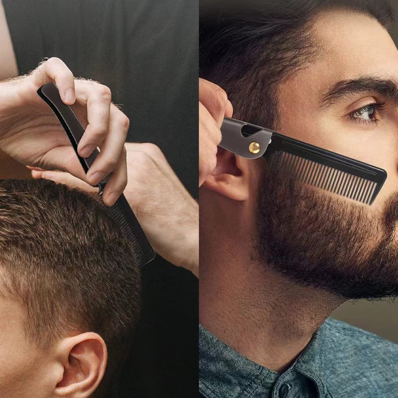 Foldable Comb Beard Comb with Corkscrew Comb Men Professional Styling