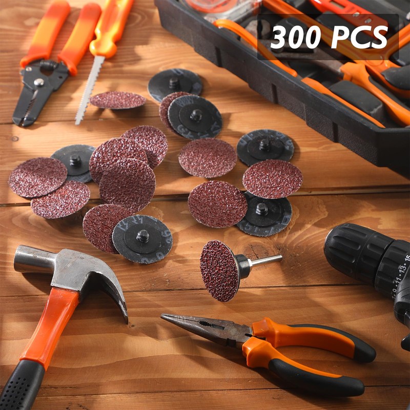 Dansib 300 Pcs 2 Inch Sanding Discs 36 Grit Roll