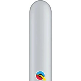 Qualatex 54694 Q-Pak Silver Latex Balloons, 260Q, Silver, Pack of 50