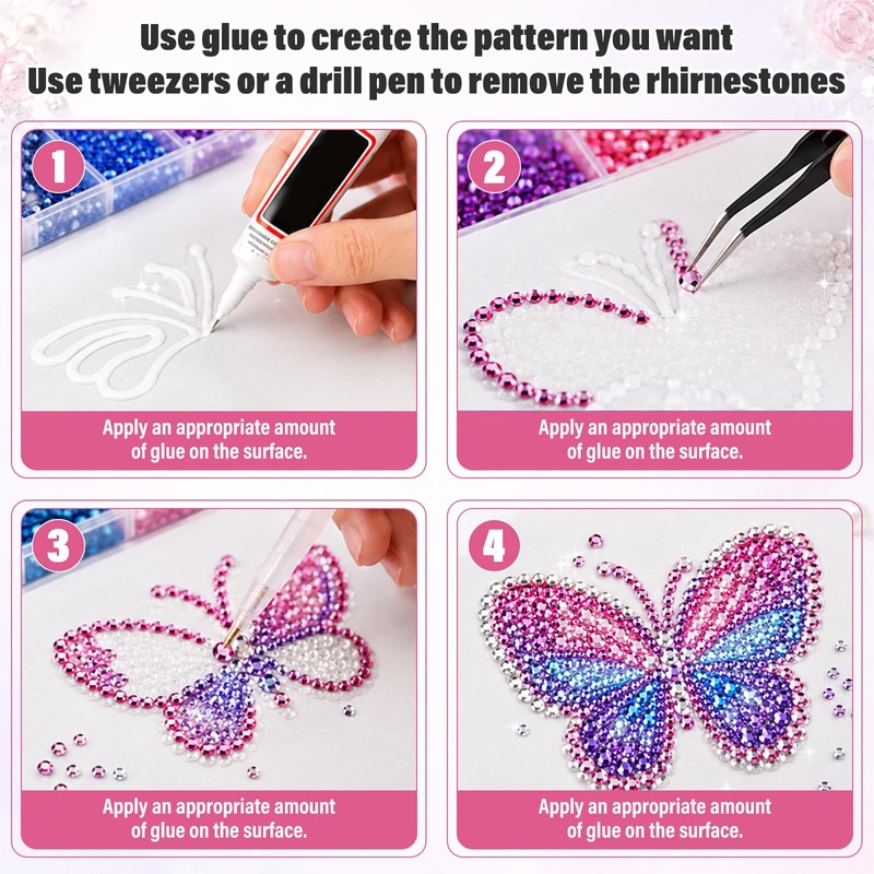 42 Colori Bedazzling Kit 32000 Strass da Incollare 3 mm