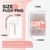 120 PCS Rose Gold Push Pins for Wall Clear Thumb