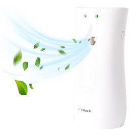 Automatic Air Freshener Spray Dispenser, Custom Timing (Day/Night/24H, 7.5/15 min interval), Wall Mounted or Free Standing, for Home and Commercial, Compatible with Glade Refill Can, White, Milas-D