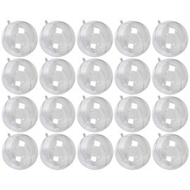 ESJNNK 20 Pcs Ornaments Balls, Clear Hollow Balls, 2.4 inches (6 cm), Christmas Balls, Acrylic Plastic Balls, Fillable Balls, Handmade, DIY, Home Decoration, Home & Wedding Decorations
