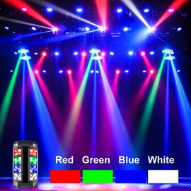 BSBL RGBW Moving Head DJ Light LED Beam Light with Sound Activated & DMX512 Control - LED Stage lightsing for Parties, Events, Clubs, Weddings
