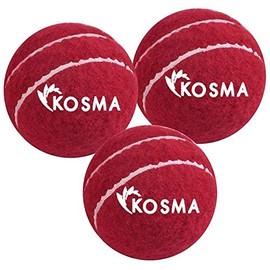 Kosma Pack of 3 Cricket Training and Practice Balls | Tennis Cricket Ball- Red