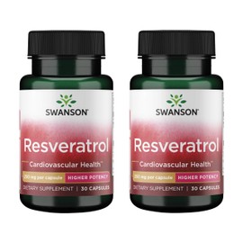 Swanson Resveratrol - Higher Potency 250 mg 30 Caps (2 Pack)