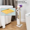 Toilet Paper Holder with Tray at The Top, Sturdy Marble