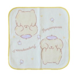 Hayashi Towel, Hand Towel, Sanrio Handkerchief, Kids' Wash Towel, Hot Towel, Approx. 7.9 x 7.9 inches (20 x 20 cm), Pompom Pudding