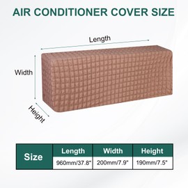 PATIKIL 37.8 Inch Air Conditioner Cover, Indoor AC Cover Knitted Dust-Proof Dust Covers for Wall-Mounted Split Air Conditioners, Brown