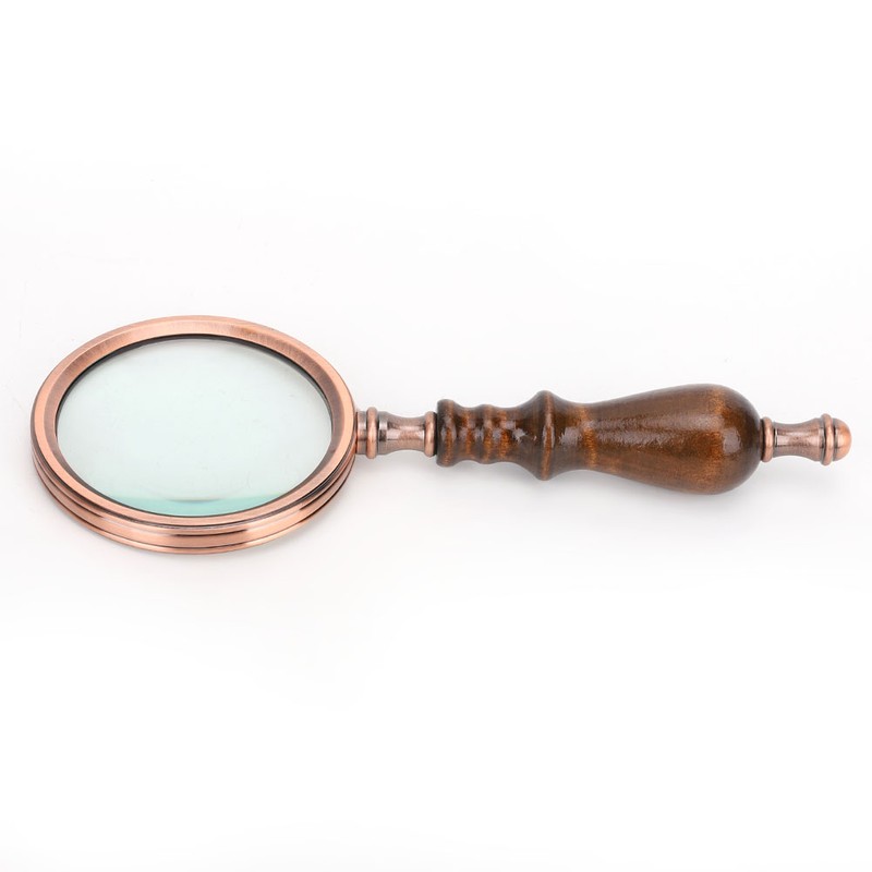 10X Handheld Detachable Wooden Handle Reading Inspection Magnifier Magnifying Glass