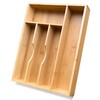 guiogc Bamboo Silverware Drawer Organizer, Silverware Organizer, Silverware Utensil Tray