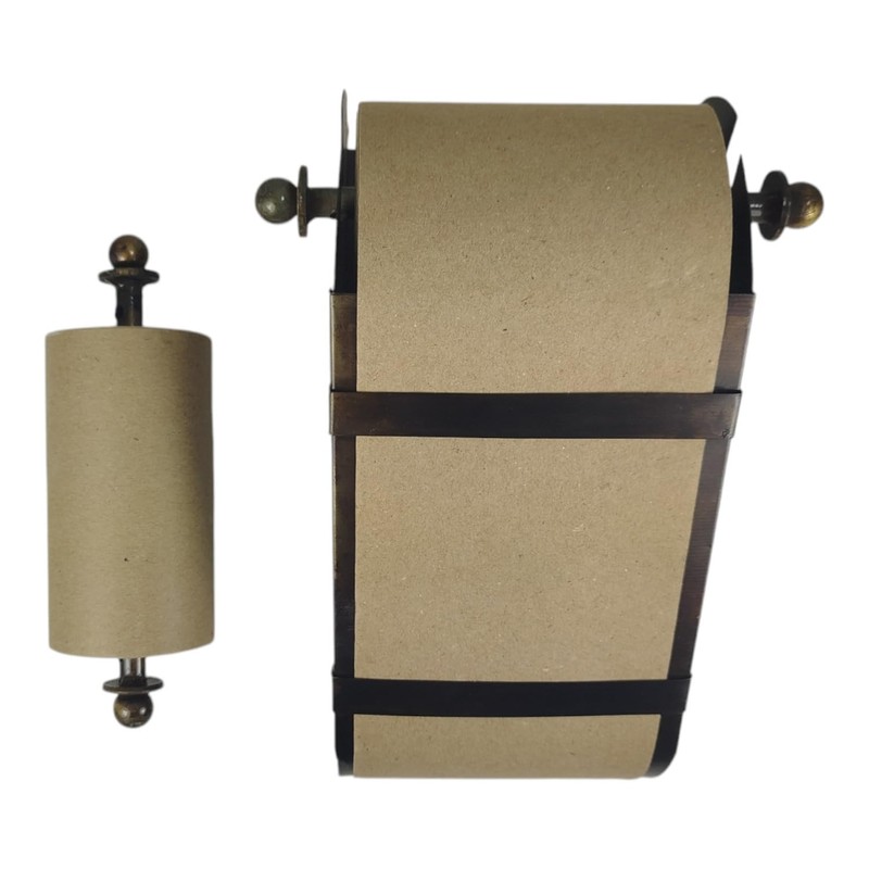 FTWDesign Retro Notizrollenhalter aus Metall - 15m Notizblock mit Ersatzrolle
