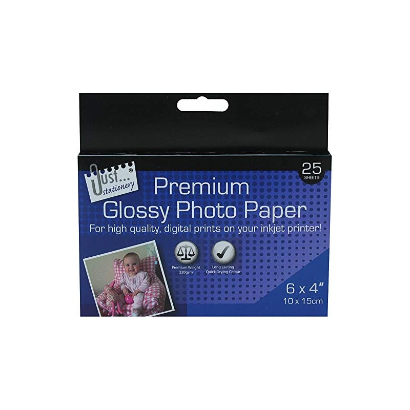 Just stationery 6x4 inch A6 Photo Paper (Pack of 50)