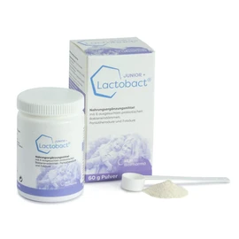Lactobact Junior+, 60 g, biologically active bacterial strains, intestinal building for children