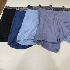 BAMBOO COOL Men's Breathable Underwear Mesh Boxer Briefs 4 Pack Blue 3XL